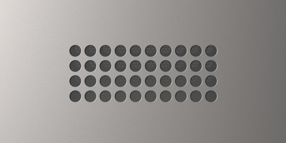 Close-up of the active or sealed ventilation system built into a SafeCave vault door for controlled airflow.